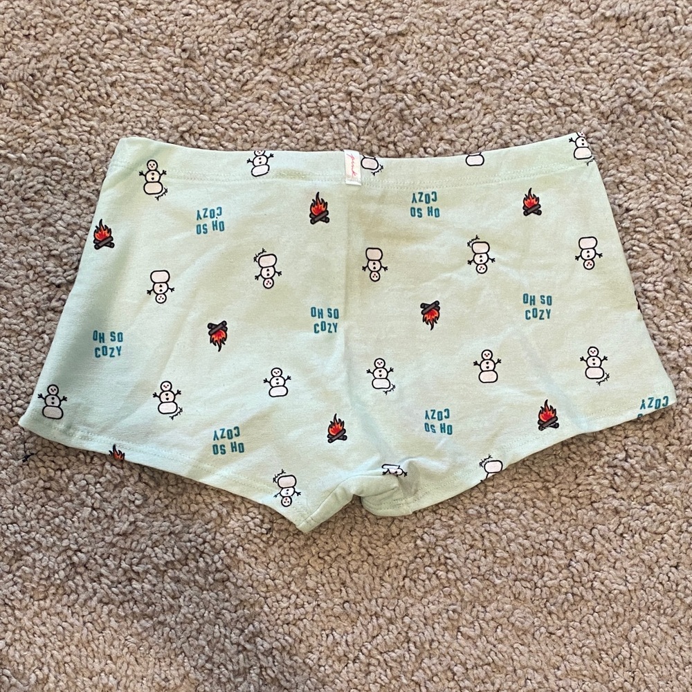 PINK Snowman Print Boy Shorts NWT - Picture 2 of 2